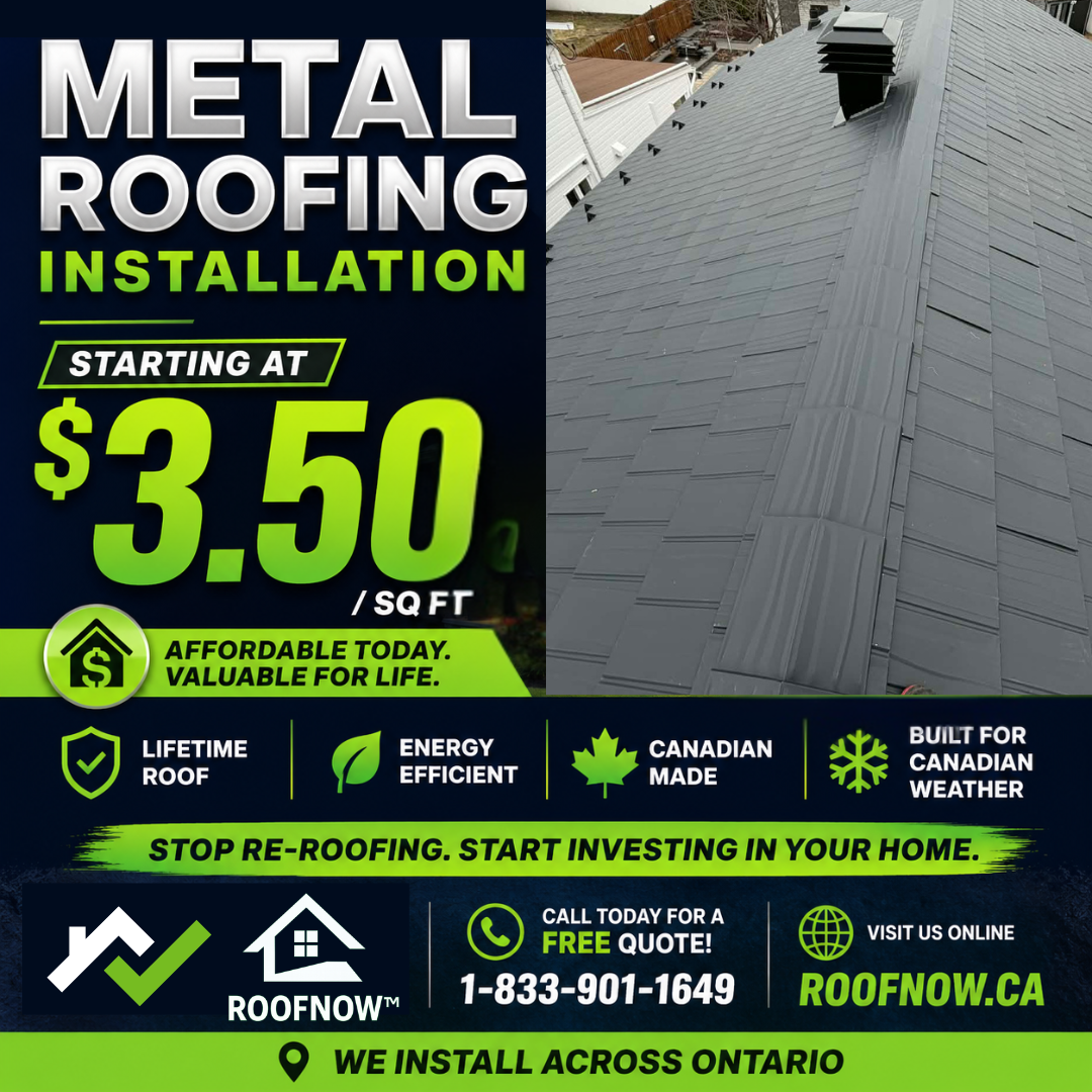 ROOFNOW Metal Roofing Installation Starting at $3.50 per square foot