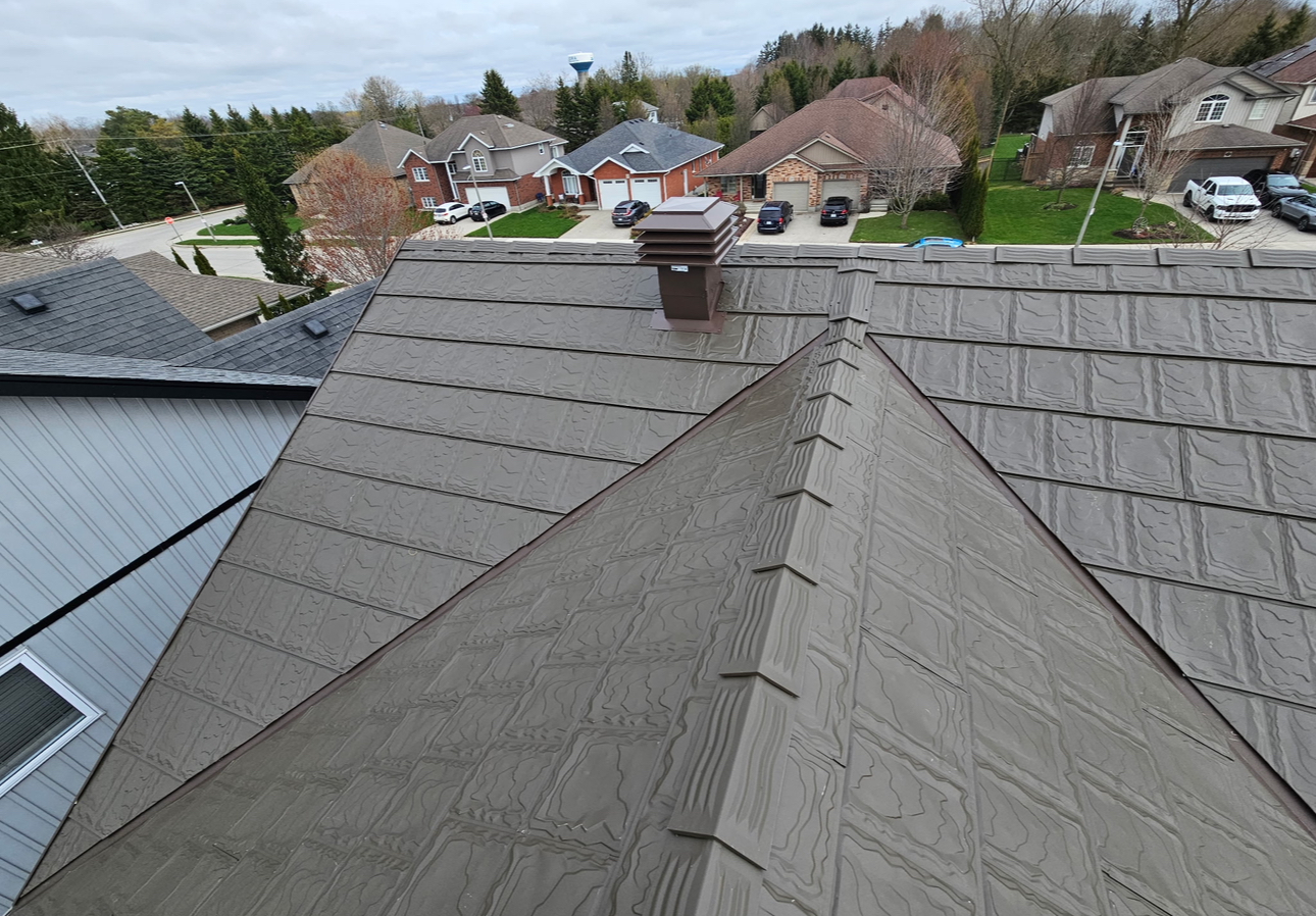 Roof after installation of a Metstar MIT metal roofing system